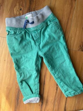 Mini Boden Teal Green Lined Jeans